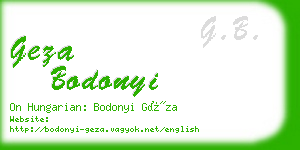 geza bodonyi business card